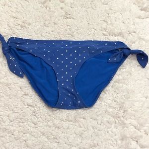 Aerie Swimsuit Bikini Bottoms Silver‎ Polka Dots Blue XL